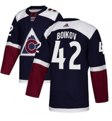Colorado Avalanche #42 Sergei Boikov Authentic Navy Blue Alternate NHL Jersey