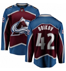 Colorado Avalanche #42 Sergei Boikov Fanatics Branded Maroon Home Breakaway NHL Jersey