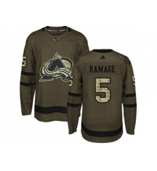 Colorado Avalanche #5 Rob Ramage Green Salute to Service Stitched NHL Jersey