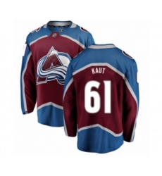 Colorado Avalanche #61 Martin Kaut Authentic Maroon Home Fanatics Branded Breakaway NHL Jersey
