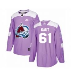 Colorado Avalanche #61 Martin Kaut Authentic Purple Fights Cancer Practice NHL Jersey