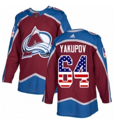 Colorado Avalanche #64 Nail Yakupov Authentic Burgundy Red USA Flag Fashion NHL Jersey