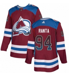 Colorado Avalanche #94 Sampo Ranta Authentic Burgundy Drift Fashion NHL Jersey