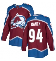 Colorado Avalanche #94 Sampo Ranta Authentic Burgundy Red Home NHL Jersey