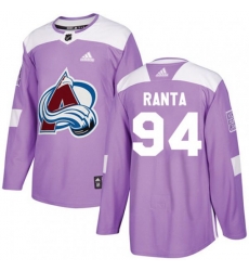 Colorado Avalanche #94 Sampo Ranta Authentic Purple Fights Cancer Practice NHL Jersey