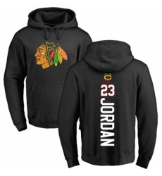 Chicago Blackhawks #23 Michael Jordan Black Backer Pullover Hoodie