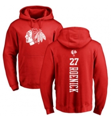 Chicago Blackhawks #27 Jeremy Roenick Red One Color Backer Pullover Hoodie