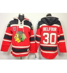 Chicago Blackhawks #30 ED Belfo Red pullover hooded