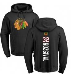 Chicago Blackhawks #32 Michal Rozsival Black Backer Pullover Hoodie