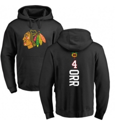 Chicago Blackhawks #4 Bobby Orr Black Backer Pullover Hoodie