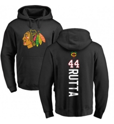 Chicago Blackhawks #44 Jan Rutta Black Backer Pullover Hoodie