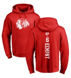 Chicago Blackhawks #6 Michal Kempny Red One Color Backer Pullover Hoodie
