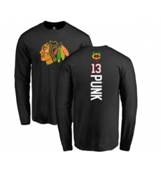 Chicago Blackhawks #13 CM Punk Black Backer Long Sleeve T-Shirt