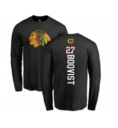 Chicago Blackhawks #27 Adam Boqvist Black Backer Long Sleeve T-Shirt