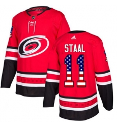 Carolina Hurricanes #11 Jordan Staal Authentic Red USA Flag Fashion NHL Jersey