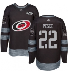 Carolina Hurricanes #22 Brett Pesce Premier Black 1917-2017 100th Anniversary NHL Jersey