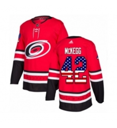 Carolina Hurricanes #42 Greg McKegg Authentic Red USA Flag Fashion NHL Jersey