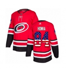 Carolina Hurricanes #84 Anttoni Honka Authentic Red USA Flag Fashion Hockey Jersey