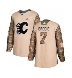 Calgary Flames #7 TJ Brodie Authentic Camo Veterans Day Practice Hockey Jersey