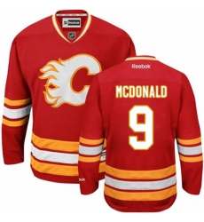 Calgary Flames #9 Lanny McDonald Premier Red Third NHL Jersey