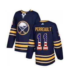 Adidas Buffalo Sabres #11 Gilbert Perreault Authentic Navy Blue USA Flag Fashion NHL Jersey