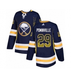 Adidas Buffalo Sabres #29 Jason Pominville Authentic Navy Blue Drift Fashion NHL Jersey