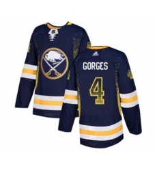 Adidas Buffalo Sabres #4 Josh Gorges Authentic Navy Blue Drift Fashion NHL Jersey