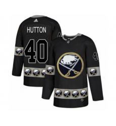 Adidas Buffalo Sabres #40 Carter Hutton Authentic Black Team Logo Fashion NHL Jersey