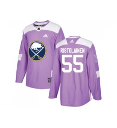 Adidas Buffalo Sabres #55 Rasmus Ristolainen Purple Authentic Fights Cancer Stitched NHL Jersey