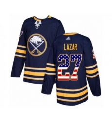Buffalo Sabres #27 Curtis Lazar Authentic Navy Blue USA Flag Fashion Hockey Jersey