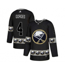 Buffalo Sabres #4 Josh Gorges Black Team Logos Fashion Jersey