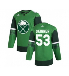 Buffalo Sabres #53 Jeff Skinner 2020 St. Patricks Day Stitched Hockey Jersey Green