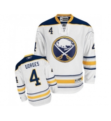 Reebok Buffalo Sabres #4 Josh Gorges Authentic White Away NHL Jersey