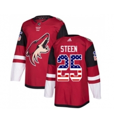 Arizona Coyotes #25 Thomas Steen Authentic Red USA Flag Fashion Hockey Jersey