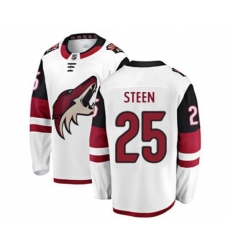 Arizona Coyotes #25 Thomas Steen Authentic White Away Fanatics Branded Breakaway Hockey Jersey