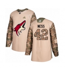 Arizona Coyotes #42 Aaron Ness Authentic Camo Veterans Day Practice Hockey Jersey