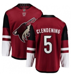 Arizona Coyotes #5 Adam Clendening Authentic Burgundy Red Home Fanatics Branded Breakaway NHL Jersey