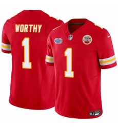 Kansas City Chiefs #1 Xavier Worthy Red F.U.S.E With Draft Vapor Untouchable Limited Stitched Football Jersey