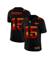 Kansas City Chiefs #15 Patrick Mahomes Black Red Orange Stripe Vapor Limited NFL Jersey