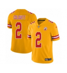 Kansas City Chiefs #2 Dustin Colquitt Limited Gold Inverted Legend Football Jersey