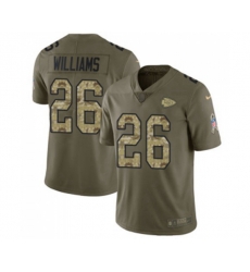 Kansas City Chiefs #26 Damien Williams Limited Olive Camo 2017 Salute to Service Football Jersey