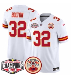 Kansas City Chiefs #32 Nick Bolton White F.U.S.E. 2024 AFC West Division Champions Vapor Limited Stitched Football Jersey