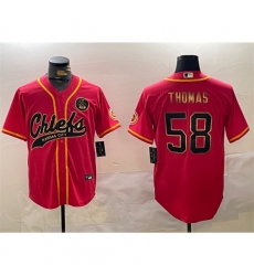 Kansas City Chiefs #58 Derrick Thomas Red Gold Cool Base Stitched Baseball Jersey