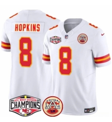 Kansas City Chiefs #8 DeAndre Hopkins White F.U.S.E. 2024 AFC West Division Champions Vapor Limited Stitched Football Jersey