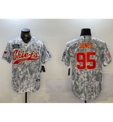 Kansas City Chiefs #95 Chris Jones 2024 Arctic Camo Salute To Service Stitched Baseball Jerseys