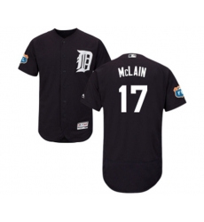 Detroit Tigers #17 Denny McLain Navy Blue Alternate Flex Base Authentic Collection Baseball Jersey