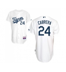 Detroit Tigers #24 Miguel Cabrera Replica White Los Tigres Baseball Jersey