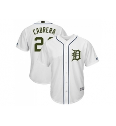 Detroit Tigers #24 Miguel Cabrera White New Cool Base 2018 Memorial Day Stitched MLB Jersey