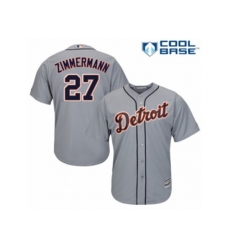 Detroit Tigers #27 Jordan Zimmermann Authentic Grey Road Cool Base MLB Jersey