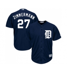 Detroit Tigers #27 Jordan Zimmermann Replica Navy Blue Alternate Cool Base Baseball Jersey